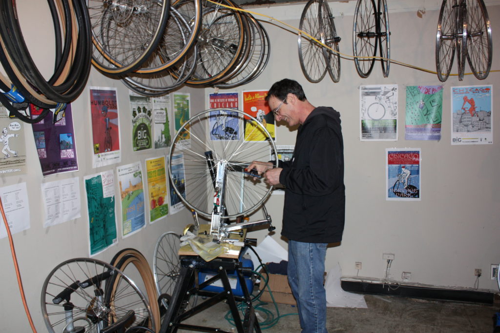 Michael Latham works on a wheel