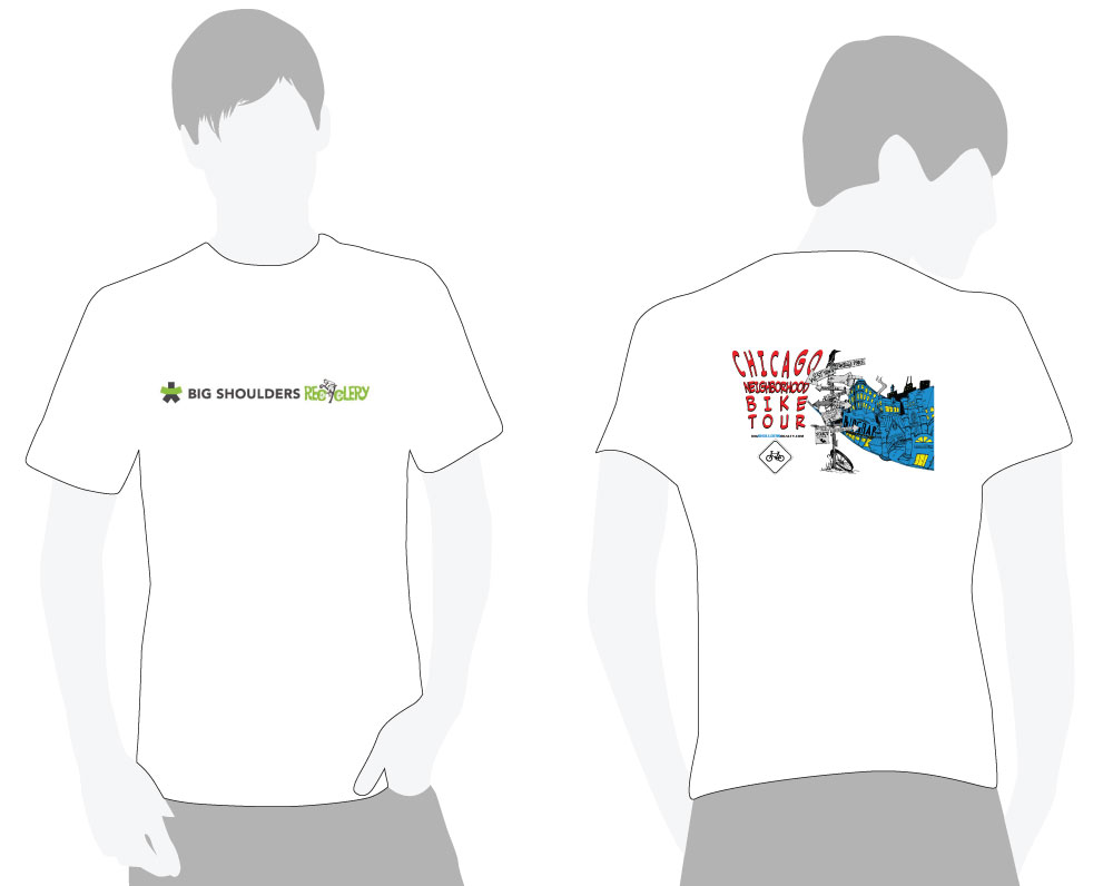 Chicago Neighborhood Bike Tours and Big Shoulders Recyclery T-Shirt