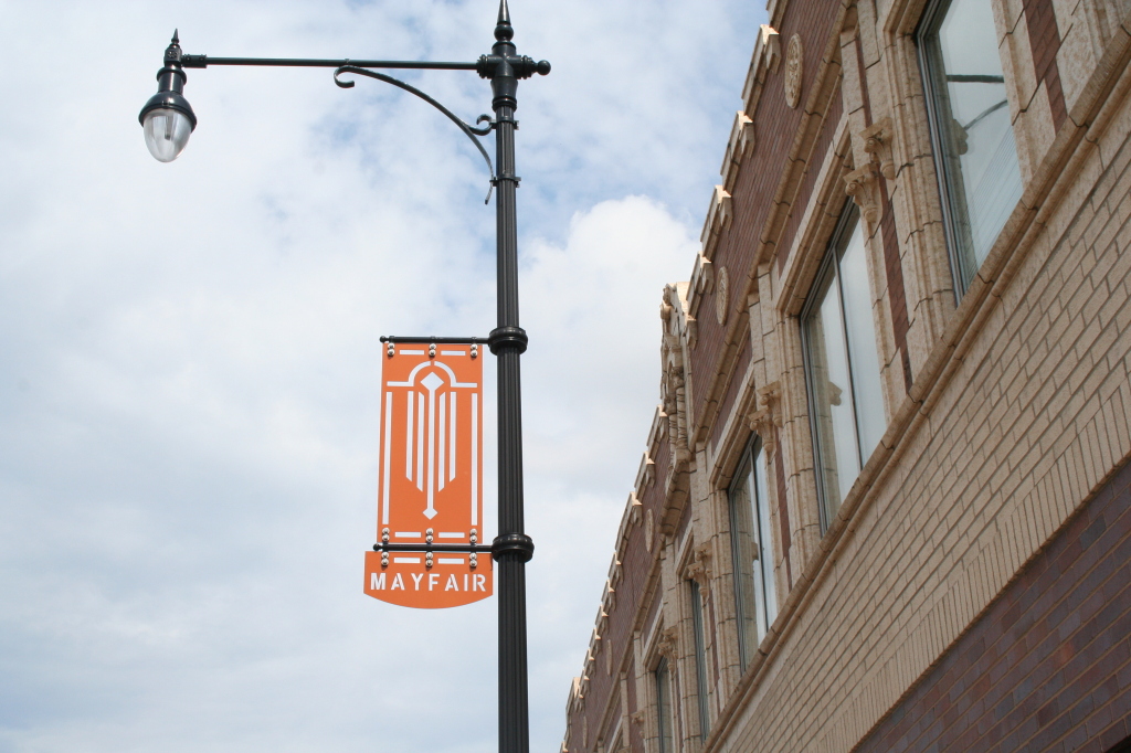 Mayfair Light Pole Sign