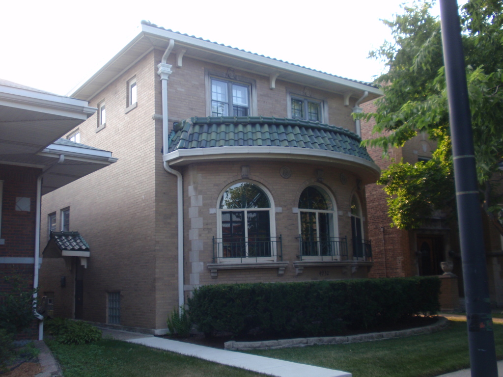 Round-front bay on a mission influenced bungalow on 4900 block of N California