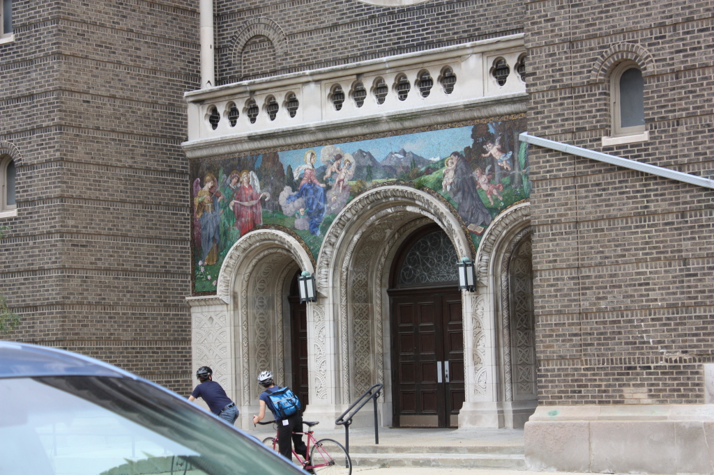 Rae and Joe in front of St Anthony