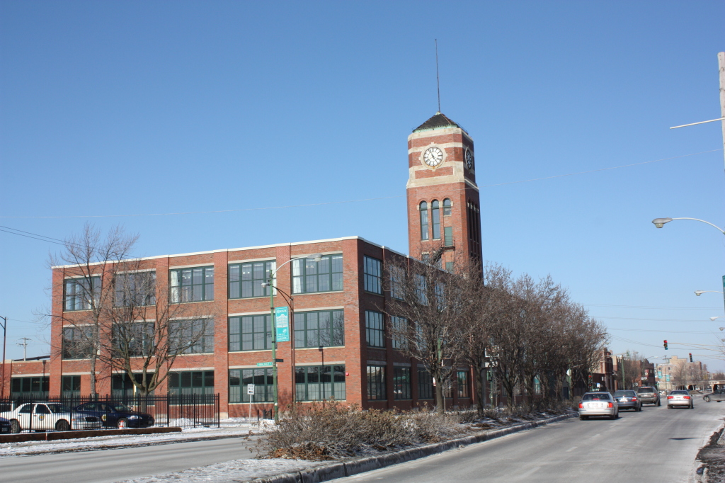 The Cameron Building at 238 N Ashland is a Prairie style manufacturing building designed by Thielbar and Fugard around 1915.