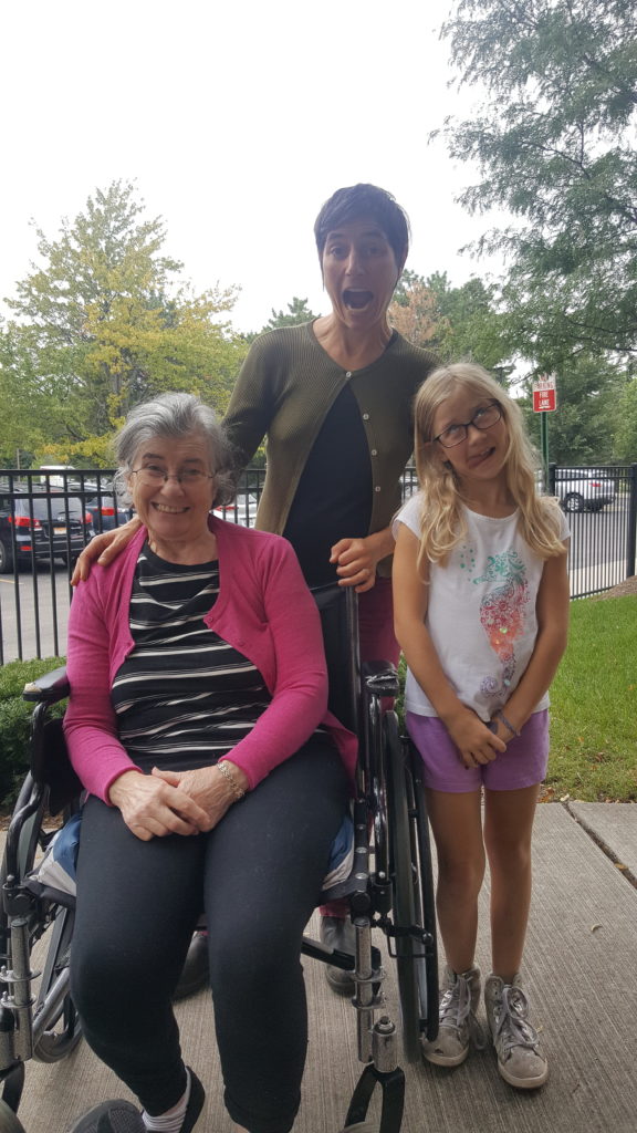 Three generations of Diamond women make goofy faces